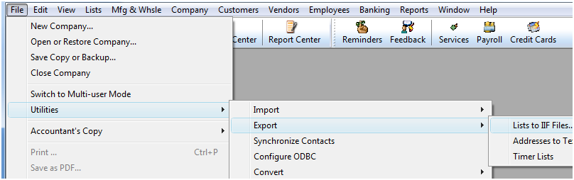 Export Chart Of Accounts Quickbooks