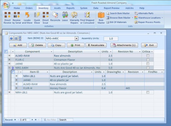 Free ABC Inventory Software: Bill of Materials