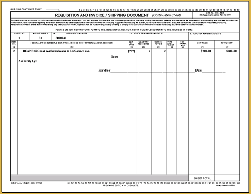 DD1149 for Inventory Software, Page 2