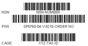 NSN/Cage/Contract Label (NCC) 2 x 4