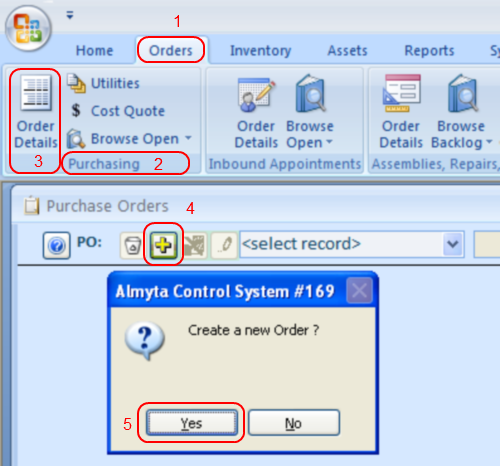 Manually creating purchase orders