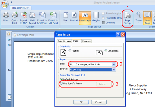 Envelope Drucker Setup