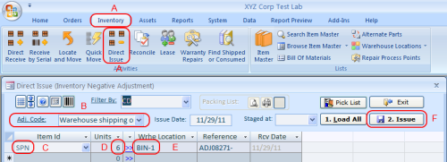 Adjusting down inventory units