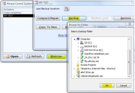 Backing up a company in inventory software