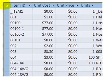 Selecting toutes les données rows