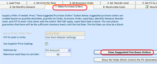 Starting purchase order creation process